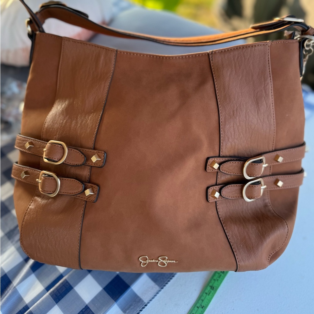 Jessica Simpson Camel Color Satchel; EUC
